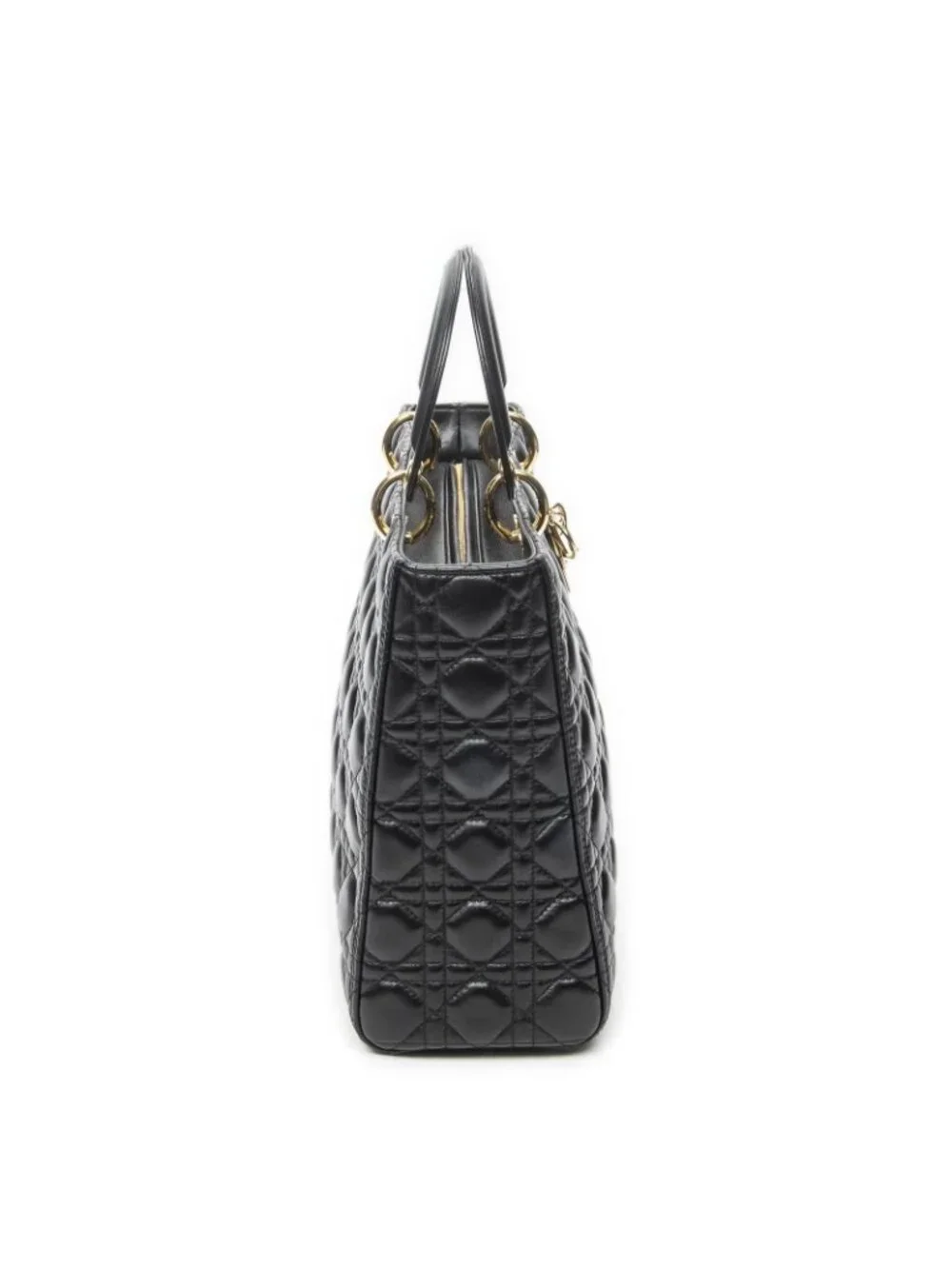 Dior Large Lady Dior Zip Black Canada Lambskin Leather Handbag - Picture 4 of 10